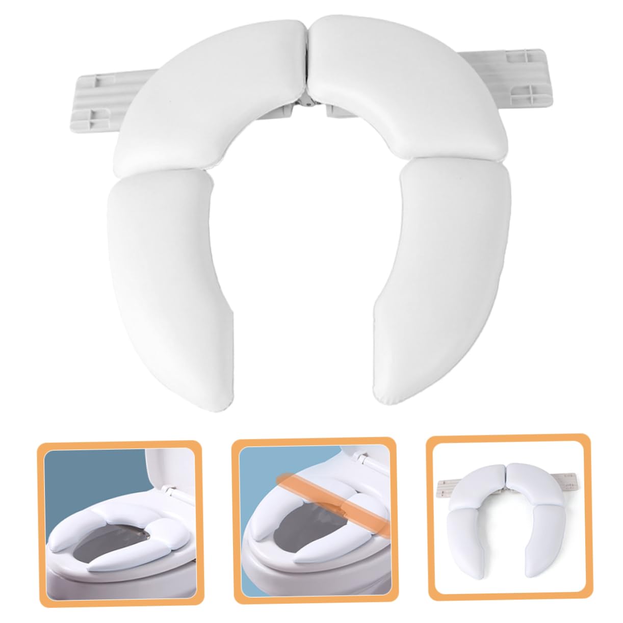 Riduttore Wc Ragazzo Ragazza Pieghevole Bianco per Viaggio, Sedile Training | Pp Pvc Abs, Superficie Morbida e Confortevole, Facile da Pulire, Finitura Precisa