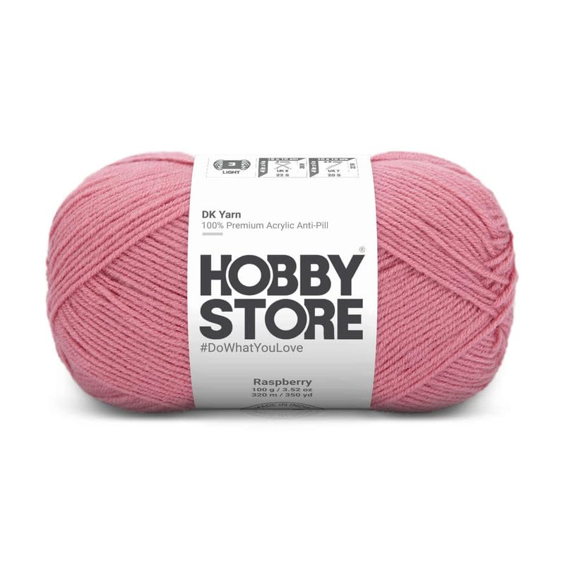 Image of DK Solid Yarn - Anti-Pill Acrylic Solid DK Yarn for Crochet & Knitting Everyday Essentials (1 ball /100 g) - Raspberry 1023 | Magic Needles