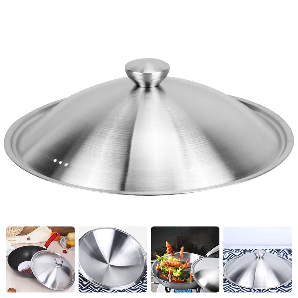 Yardwe Cubierta universal para ollas de acero inoxidable, cubierta de repuesto templada (12 pulgadas)