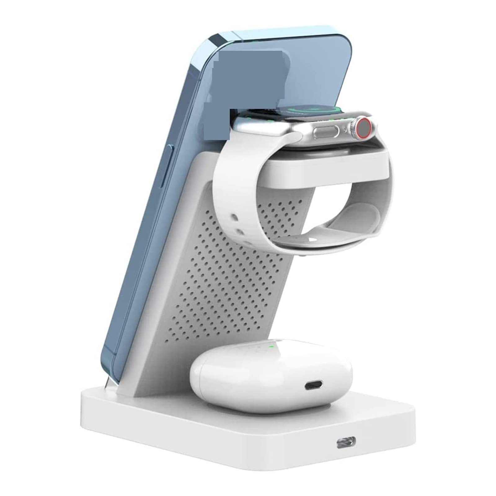 Chargeur Induction, Station de Charge sans Fil 3 en 1 for téléphone Chargeur sans Fil Rapide 15W for Montre écouteur, Station de Charge sans Fil(Zwart)