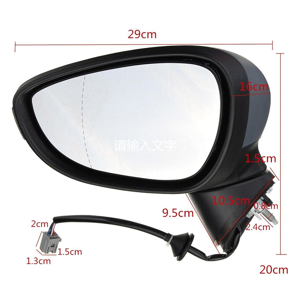 Gruppo specchietto retrovisore esterno per portiera auto con indicatore luminoso Pieghevole manuale lato sinistro destro adatto per Ford Fiesta 2009-2017 MK7 MK8 2008-2012-Right_Side