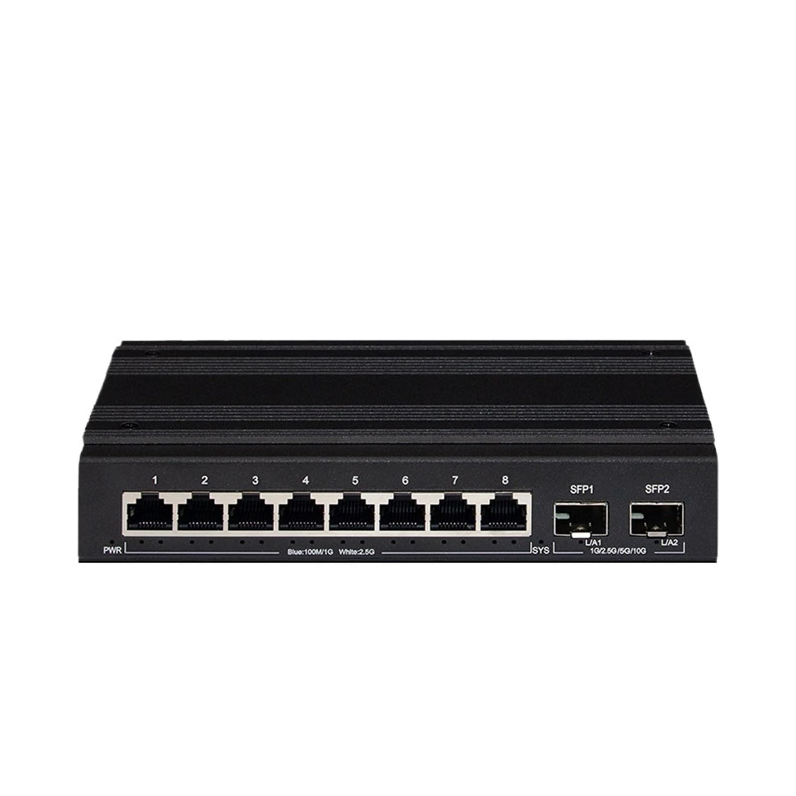 OSHZIKJII 2.5Gb Ethernet Switch 8 Port 2.5GBASE-T Unmanaged Network Switch with 2 s-f.p+ Port Plug and Play Fanless Switch(U/.S Adapter)