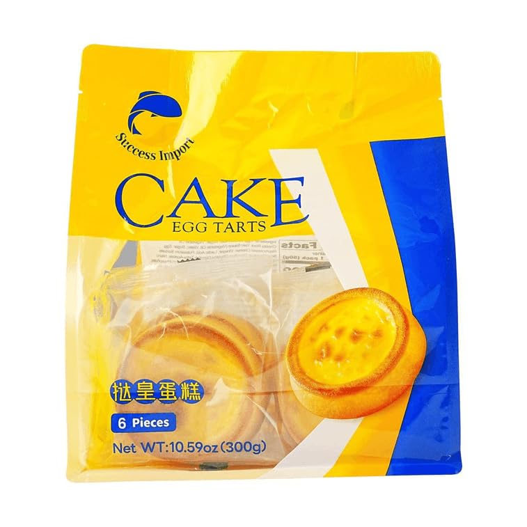 Egg Tarts Cake Snack 6 Pieces Individually Wrapped 10.59oz Egg Tarts Cake 300g