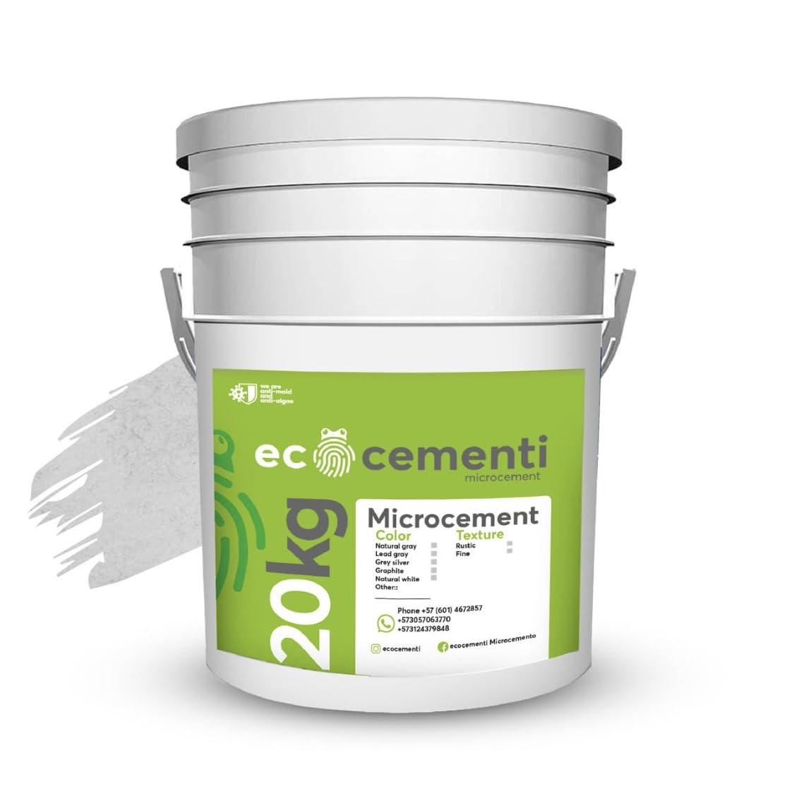 Microcement Continuous Coating for Walls and Floors - Versatile, Durable, and Elegant Surface for Home and Office Renovations (Blanco Natural White, 44.09 lb)