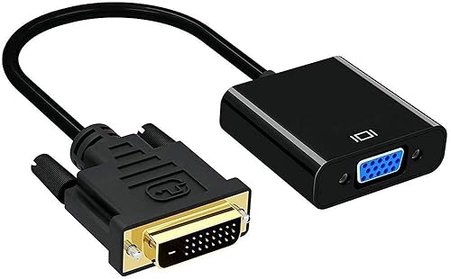 QIANRENON Adaptador DVI-D a VGA Dual Link 24+1 macho a VGA hembra Adaptador de cable de extensión de video 1080p para conectar sistemas DVI-D a
