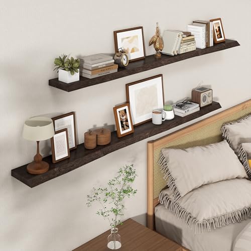 Image of Axeman 72 inch Floating Shelves for Wall Live Edge, Walnut