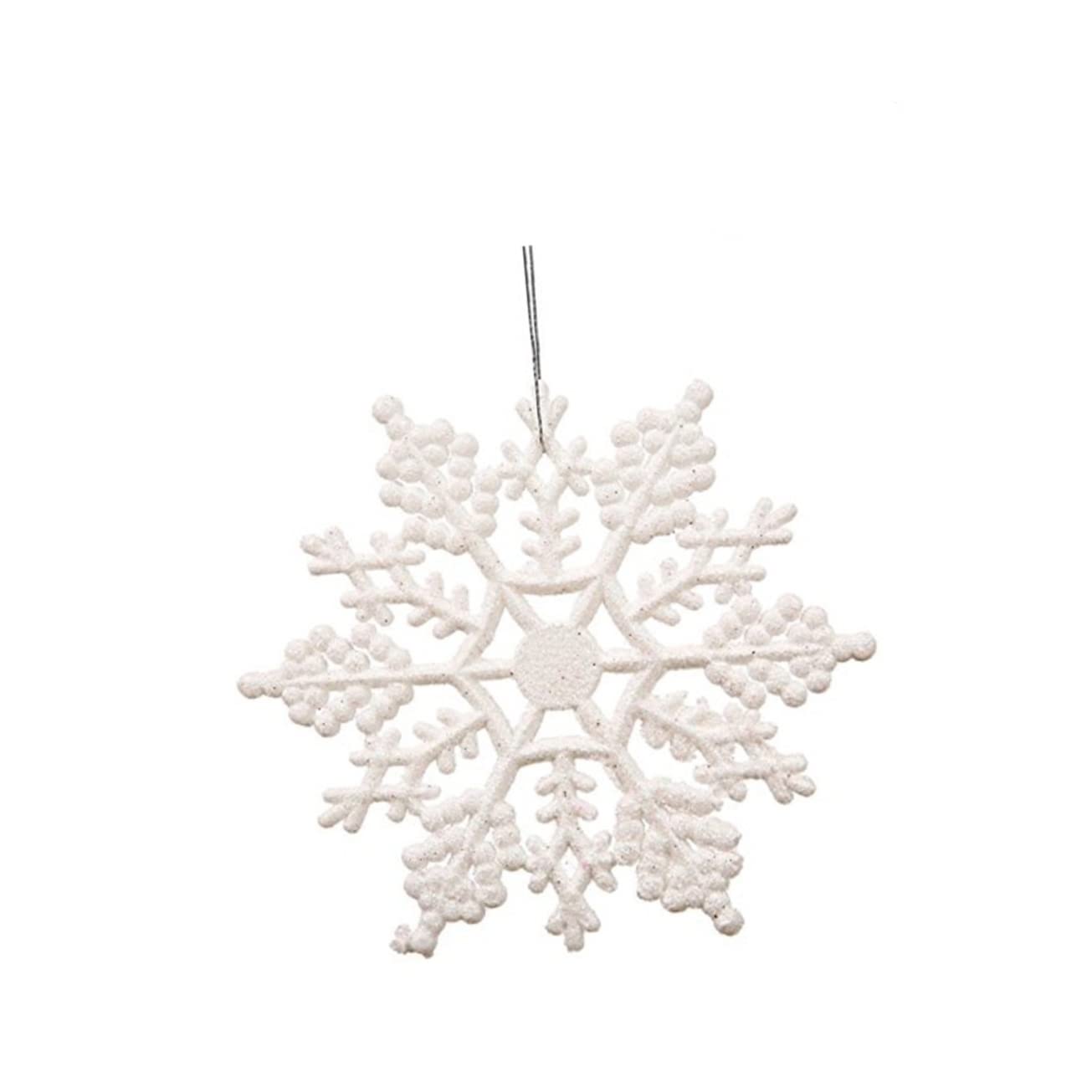 Copos de nieve de plástico transparente con diseño calado para decoración navideña de paredes