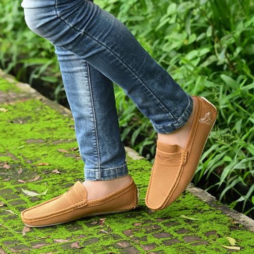 Image of Knit Loafers for Men Casual Fashion and Formal Slip-On Comfortable and Flexible Lightweight Slip Resistant Breathable Machine Washable Trendy Driving Loafers shoes for Men's Designed for all Seasons