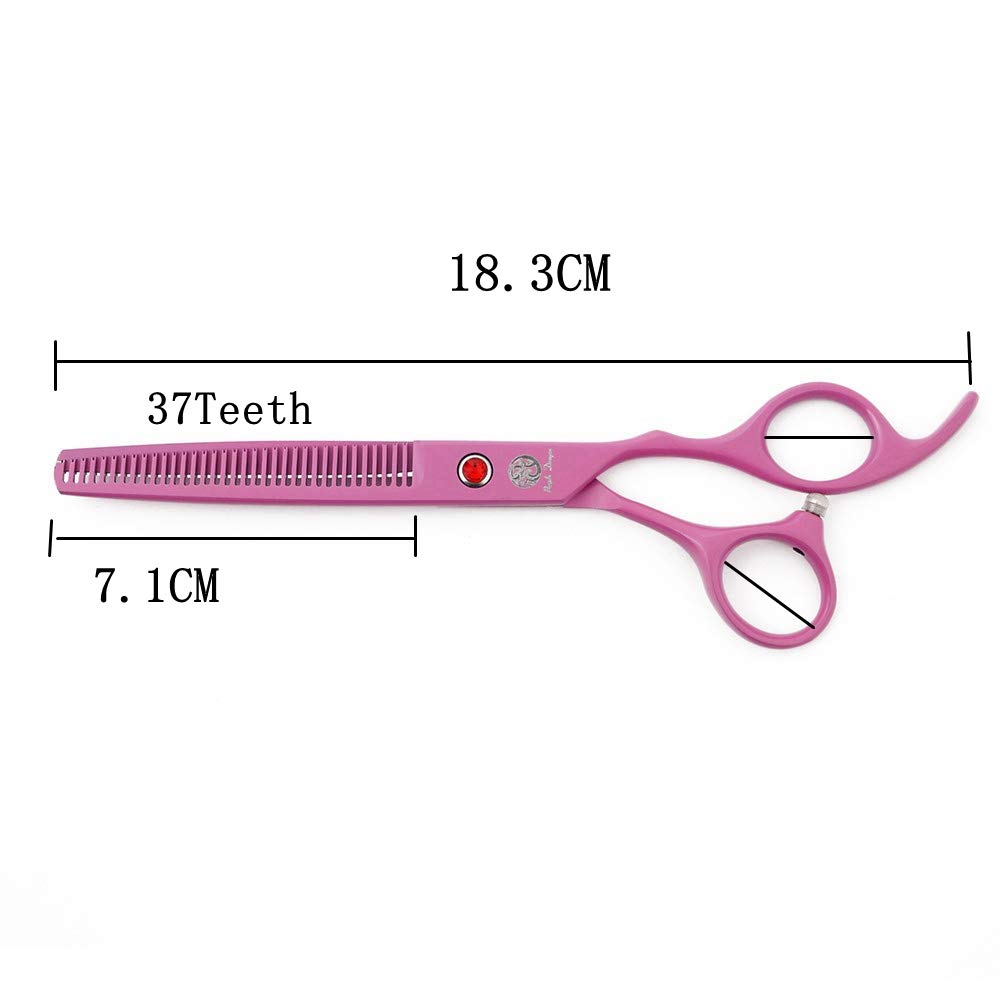 Purple Dragon Lot de 3 ciseaux de toilettage pour chien et chat Rose 17,8 cm