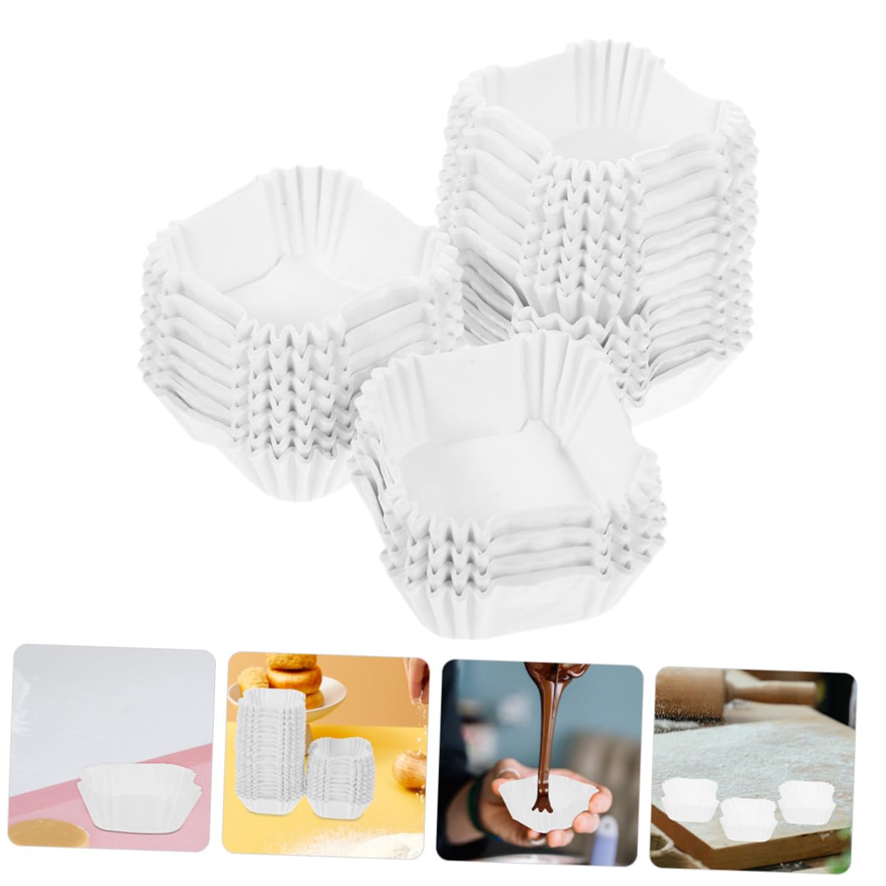 SOLUSTRE 2000piezas Taza de Pastel Cuadrada para Cupcakes y Muffins Unidades de Envoltorios de Papel Portátiles para Fiestas y Suministros de Panadería Medianos
