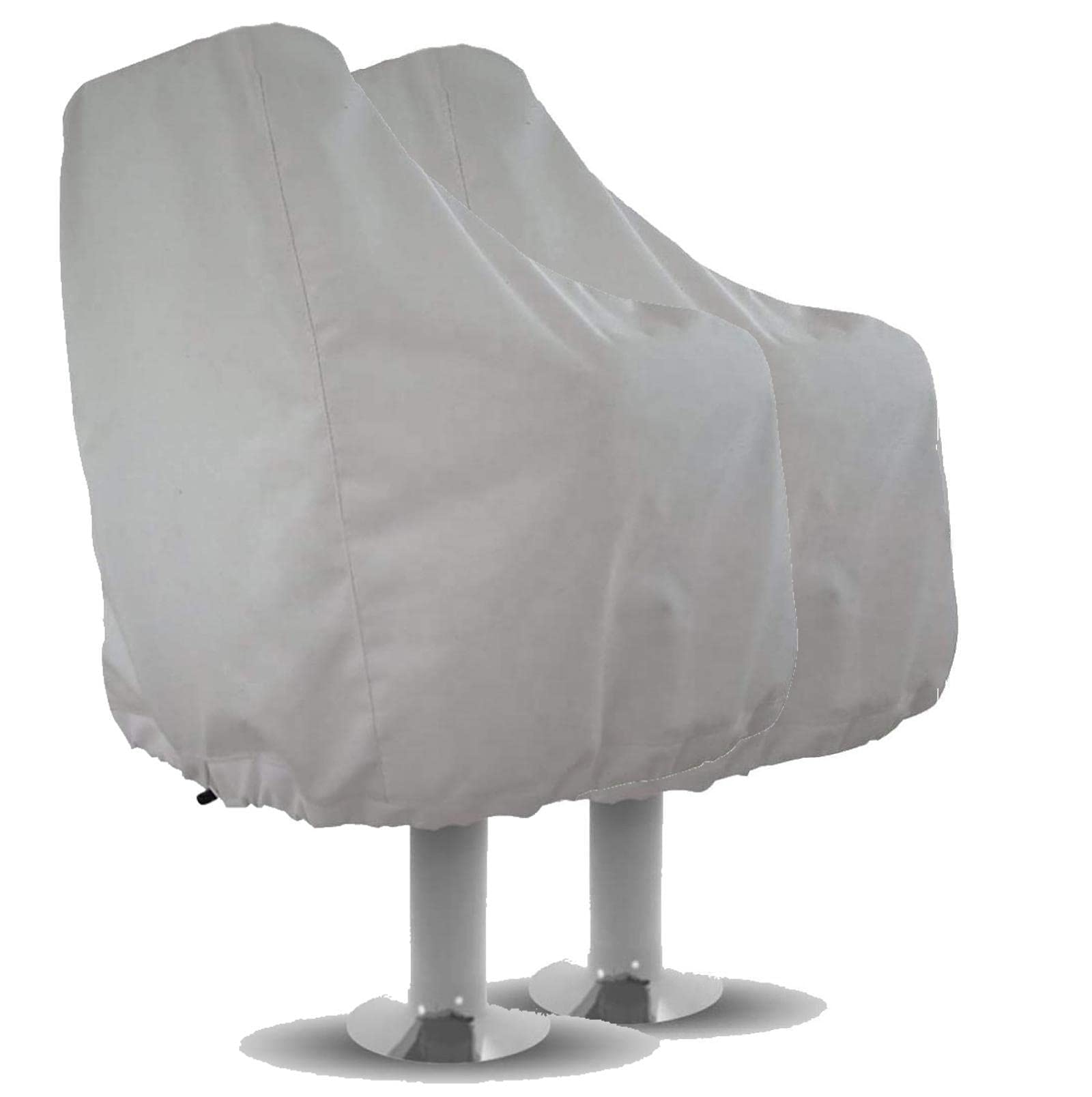 Housse De Siège De Bateau, 2 Pièces Bâche De Siège Capitaine avec Cordon De Serrage, Imperméable, Argent Oxford 210D 56 * 61 * 64cm