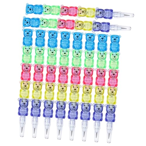 CVUTOVO 10個 節動物積み木ペン 用くま型鉛筆 積み重ね可能 学用品 文房具 学生向け 書きやすい楽しいデザイン