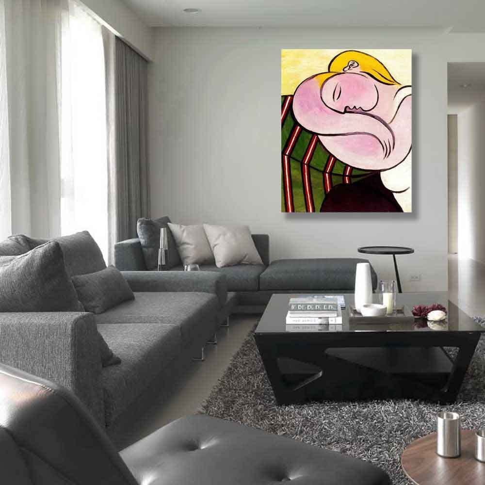 Lasite Pablo Picasso《Una mujer de pelo amarillo》Cuadro de sobre lienzo para decoración del hogar, carteles e impresiones abstractos, Cuadros artísticos para pared de sala de estar（50x60cm） 20x24inch