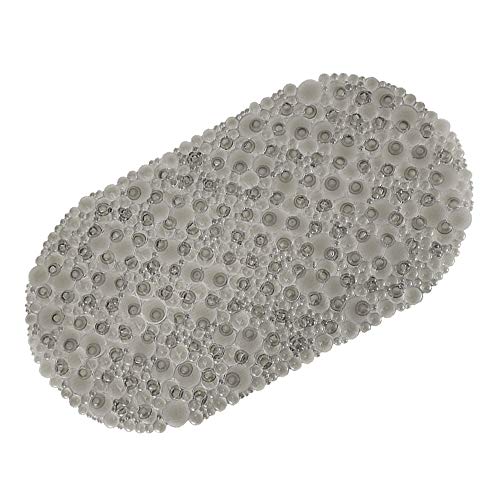 DXIA Badewannenmatte, Transparent Duschmatte, Badematte Badewannenmatte rutschfest Antibakteriell, Antirutschmatte Badewanne 68 x 38cm, mit Saugnäpfen, Duschmatten Dusche für Kinder & Baby (Grau) Cover
