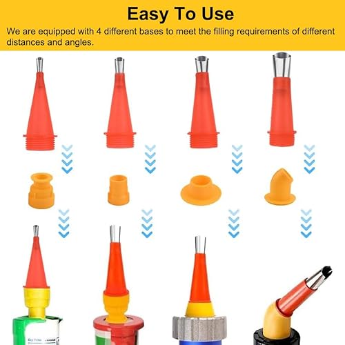 32 Stück Universal Integrierte Gummidüse Werkzeug Kit, Edelstahl Dichtungsdüse Silikon Silikonspritze Aufsätze, Einteiliger Edelstahldüsen Silikon spitzen Kartuschenspitzen für Verstemmen