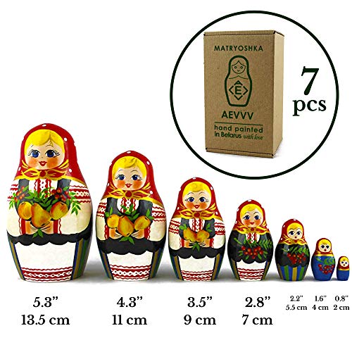 Classic Matryoshka Russian Nesting Dolls 7 Pieces Garden Theme For Farmhouse Decor #TOP1