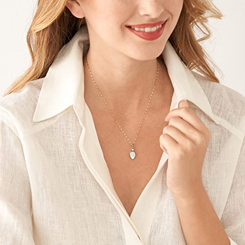 Fossil Women's Teardrop Mother Of Pearl Pendant Necklace, Color: Gold (Model: Jf04248710) #TOP4