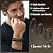 SOMEITIA 3Pcs Genuine Italian Braided Leather for Men Women Leather Wrist Cuff Bracelets Black Brown Stainless Steel Clasp Wrap Wristband Black 8.5 Inch