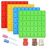 Gummy Bear Molds Candy Molds - Large Gummy Molds 1 Inch Bear Chocolate Molds Silicone 4 Pack LFGB Pinch Test Approved Best Food Grade Silicone Molds