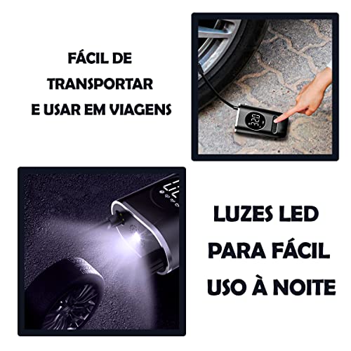 Calibrador Compressor Sem Fio Digital Para Encher Pneu De Carro, Bike, Moto, Bolas Bomba de Ar Elétr
