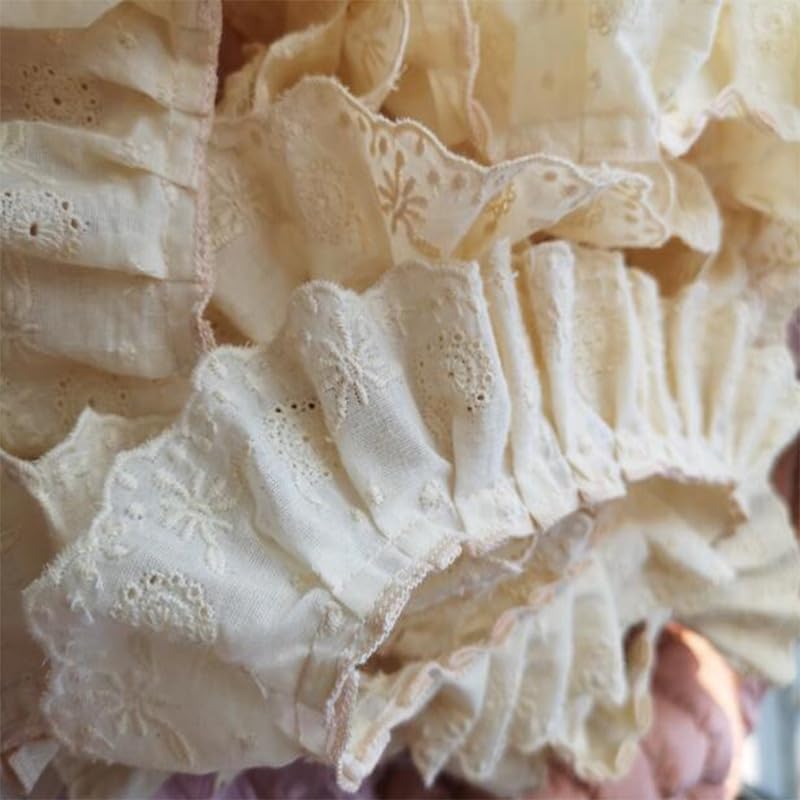 Spitzenborte, 1 Yard (ca. 91 cm) bestickte florale Spitze Stoffborte Applikation Band 5 cm DIY Nähen Kragen Rüschen Guipure Hochzeit Dekoration