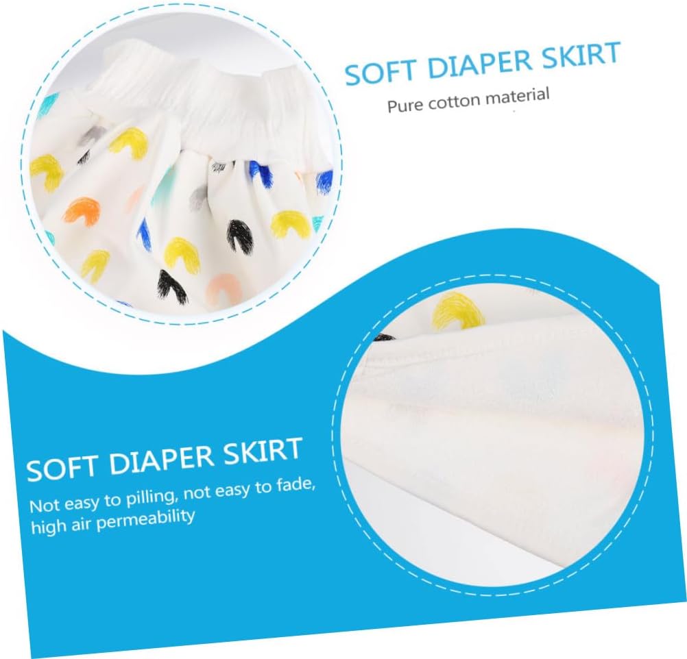 High-Waist Comfortable Folding Diaper Skirt Eco-Friendly Washable and Skin-Friendly Rainbow