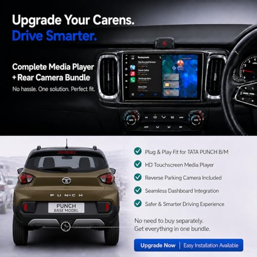 Image of Tata Punch Original QLED 9 inch Zlink Car Android Stereo | OS 13 | 2GB+32GB | Display Support Car Play & Android Auto | incl. AHD Rear Camera & Frame with - 1 Year Warranty