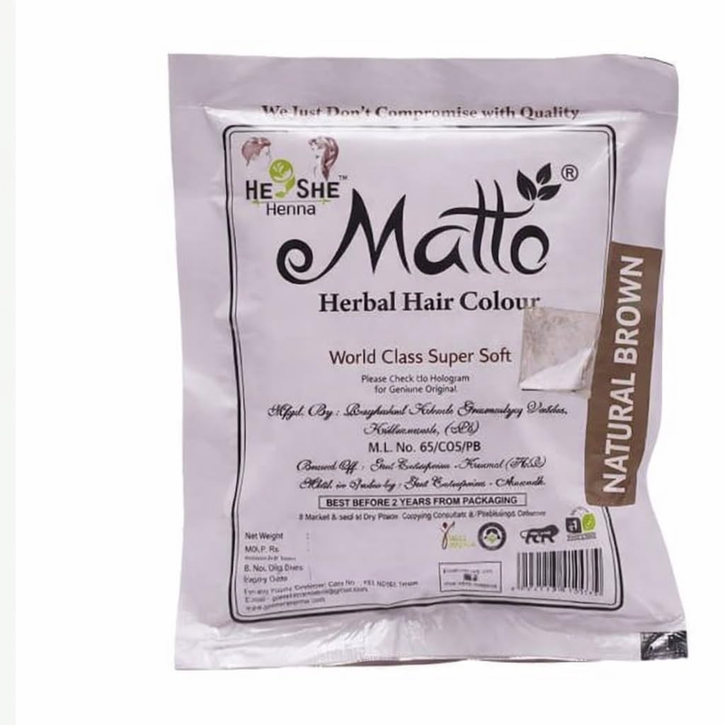 Matto Herbal Natural Brown Hair Color White Pouch | 40gm (Pack of 4) | 100% Herbal & Chemical-Free | Long-Lasting & Gentle on Hair | Suitable for All Hair Types | 240 gm-picture-10