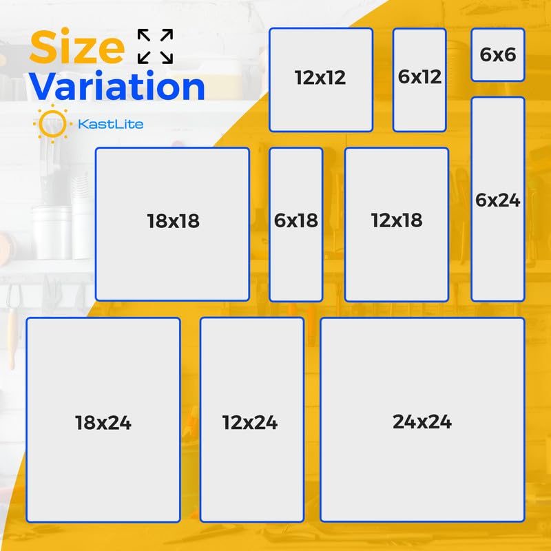 KASTLITE Colored Acrylic Sheets Nominal 6" x 6" - Plastic Sheet Easy to Cut, Saw, Shape, Laser Cut - Ideal for Arts & Crafts & DIY Projects- Durable, Lightweight, Scratch Resistant - Blue 4 Pack