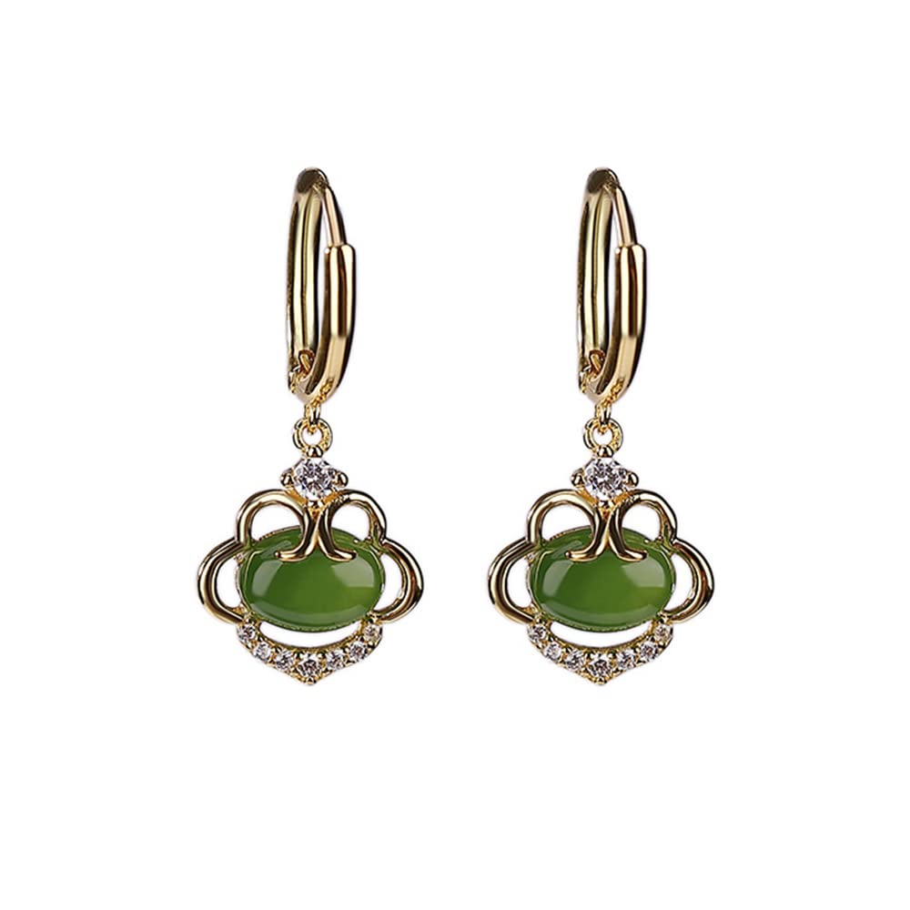 Boucles d'oreilles ours en jade Hetian naturel pour femmes - 8