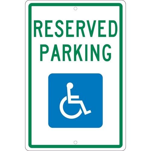 NMC TM97H, Aluminum"Reserved Parking" Sign (Pack of 12 pcs)