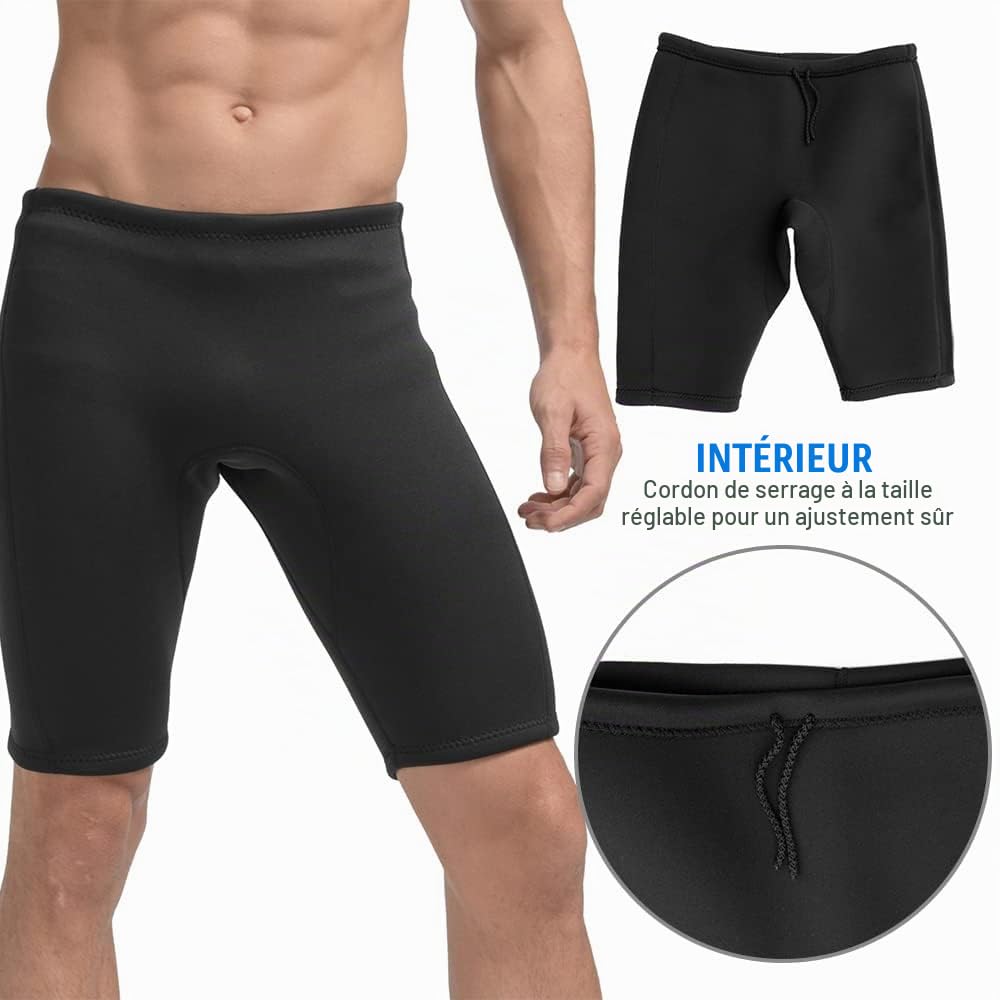 Short de plongée en néoprène 3 mm pour Homme, Maillot de Bain, Pantalon de plongée, sous-vêtements de Sports Nautiques, Bas de Maillot de Bain, Combinaisons de plongée (2XL)