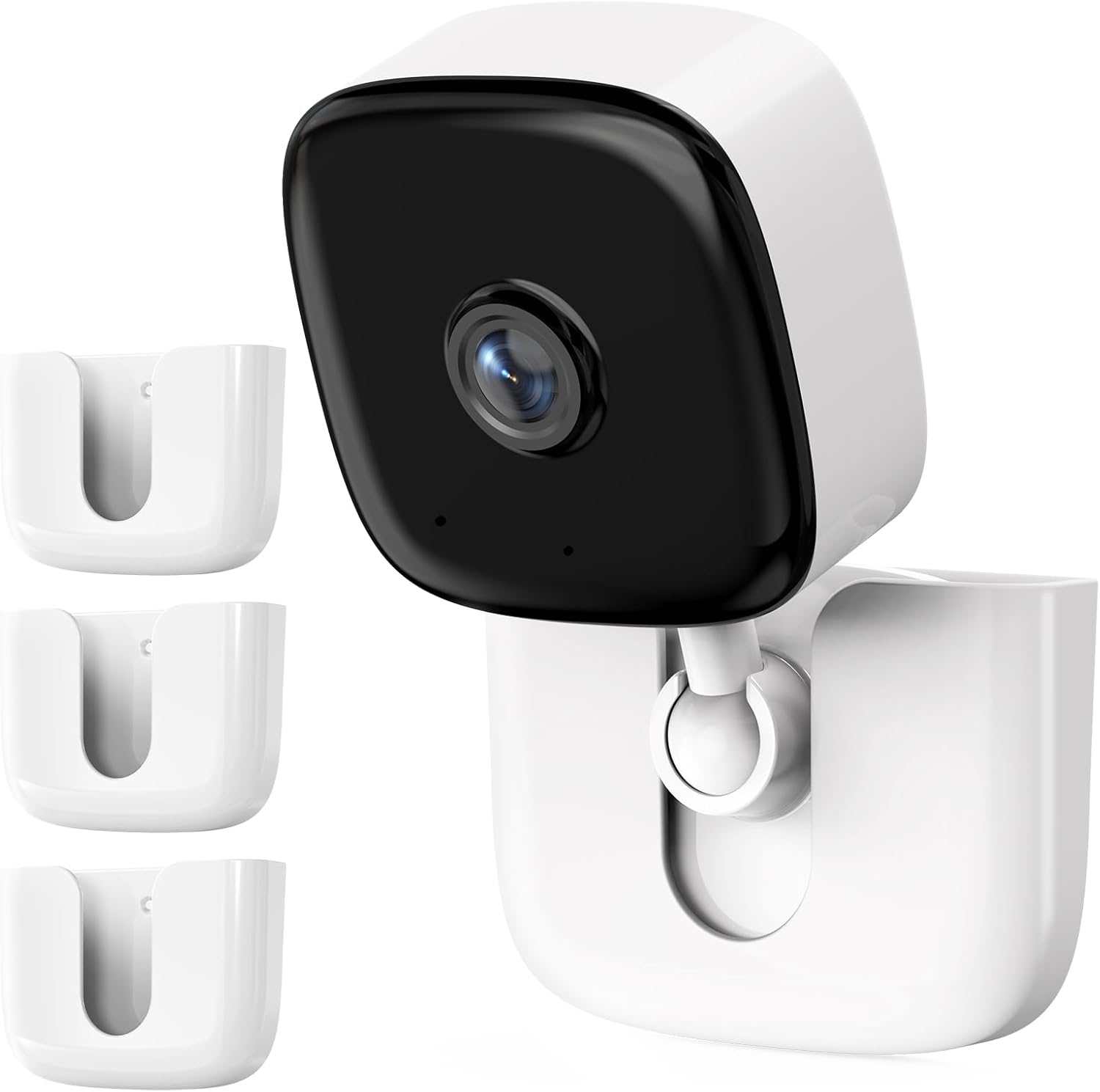 Dukoyb Adhesive Camera Mount for Kasa Smart Security Camera EC60 /KC400,No Drill No Screw Mounting Holder,Easy to Install Mount Bracket for Tapo Link Indoor Cam,3Pack,White(Cameras are Not Included)