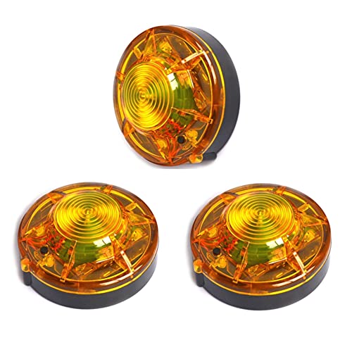 Image of 3 Pack LED Road Flares Roadside Flashing Emergency Lights Beacon with Magnetic Base for Vehicle and Outdoor Sports.(Yellow)