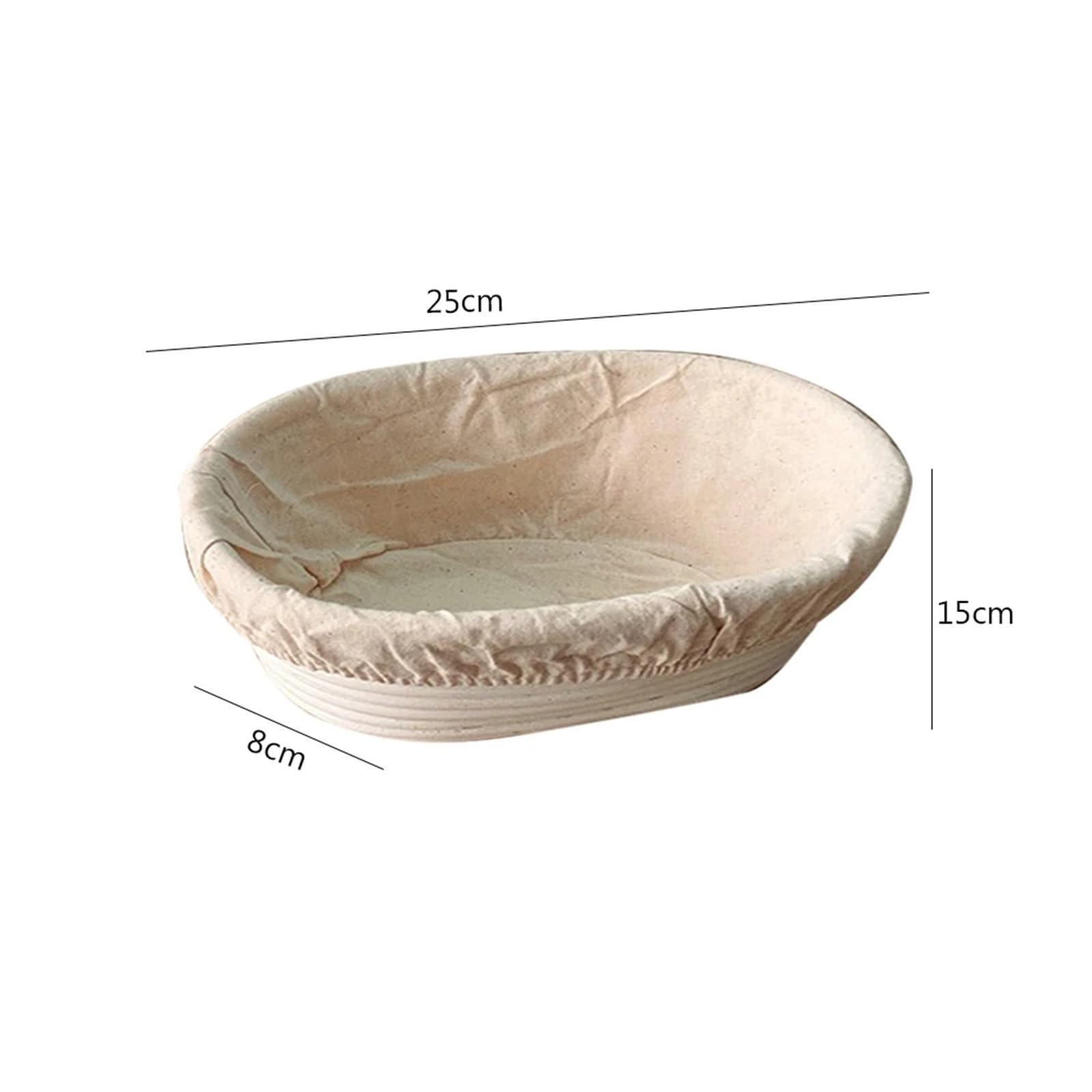 Cestas Fermentación Cestas ovaladas de fermentación de Pan, Cesta de Pan Banneton de Masa Madre de ratán portátil, cestas Tejidas a Prueba de Pan, Herramientas de Cocina(Medium)