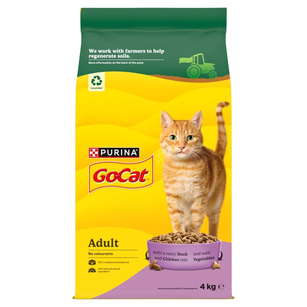 Go-Cat Adult Chicken And Duck Dry Cat Food 4Kg (Pack Of 2) 7613035571181