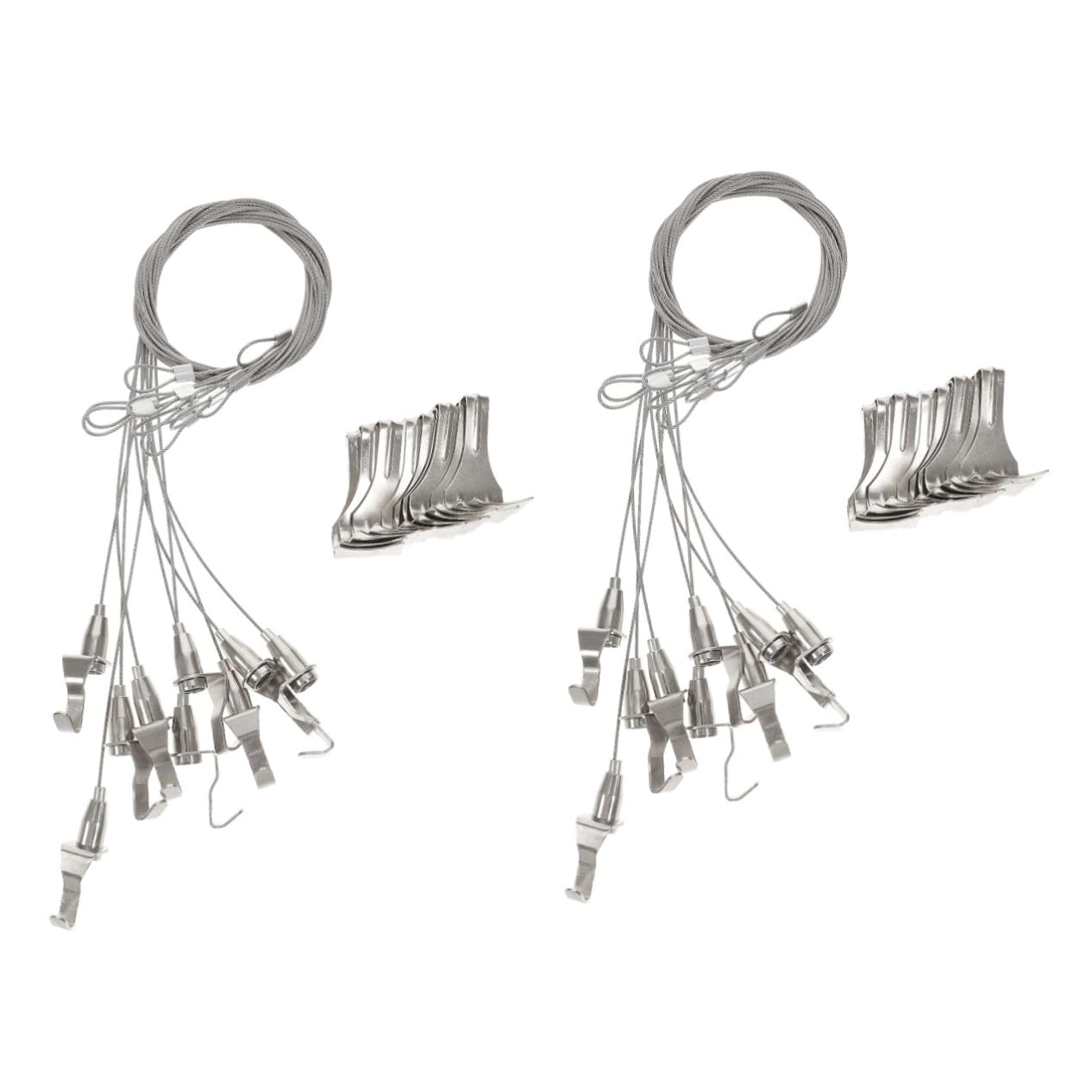 2 Series Cuerda para Colgar Cuadros Y Ganchos para Colgar Cuadros Resistentes Y Ajustables Alambre para Colgar Cuadros con Revestimiento para Paneles De 10 Piezas*2