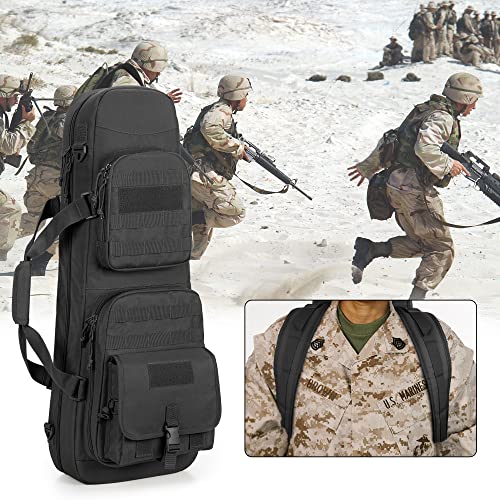 Dsleaf Double Short Barrel Rifle Case For 28” Rifles, Soft Tactical Rifle Backpack & Padded Rifle Bag Perfect For Hunting And Shooting #TOP6