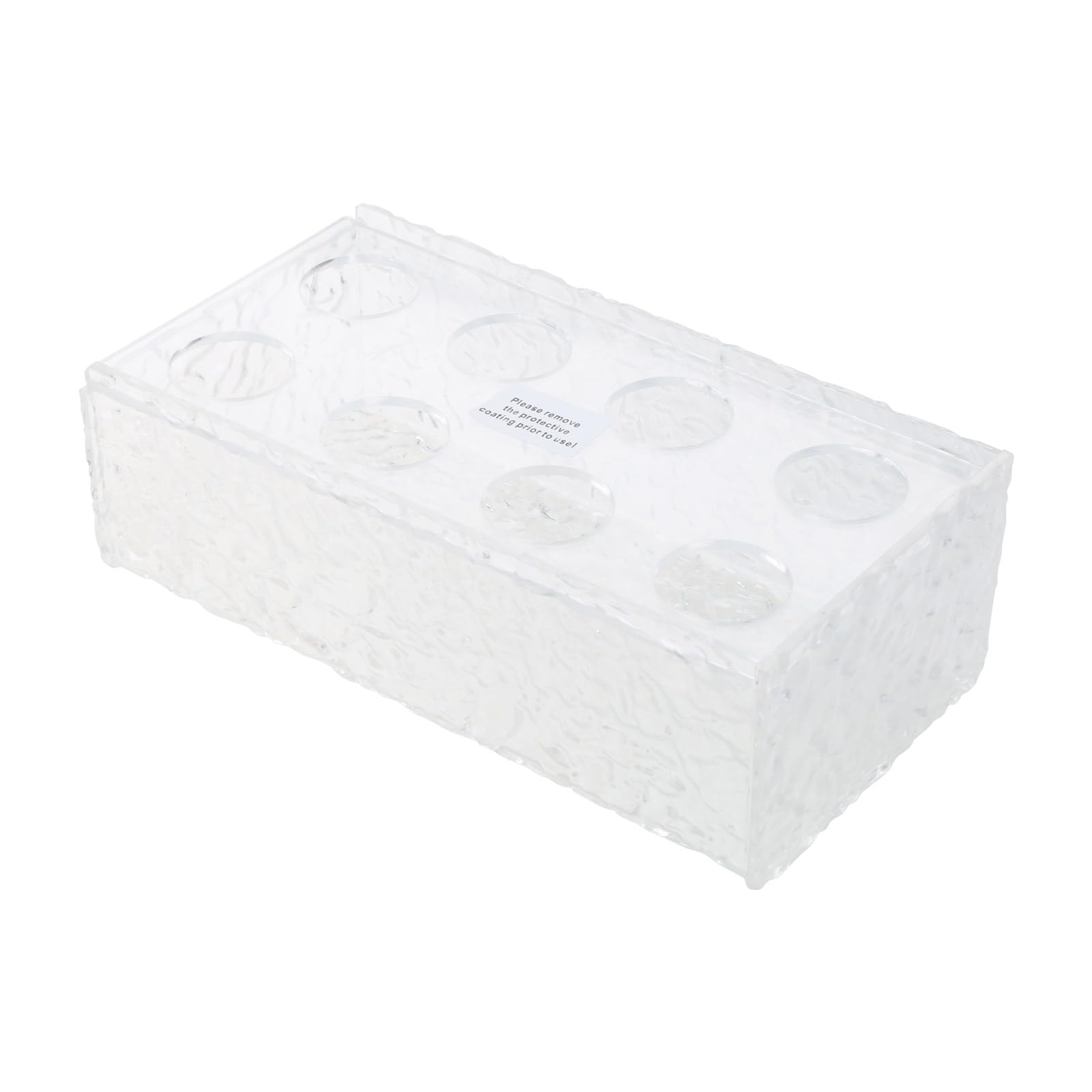Buxuaaaa Stone Grain Clear Acrylic Flower Vase Decorative Long Rectangle Rectangular Floral Centerpiece Party Flower Vase Decorative