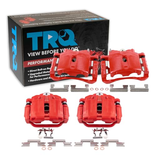Image of TRQ Brake Caliper Set Performance Compatible with 2003-2005 Chevrolet Astro 1999-2002 Silverado 1500 2000-2001 Tahoe GMC Safari Sierra 1500 Yukon