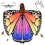 Aomig Ailes de Papillon Adulte Cape, 3Pcs Déguisement Papillon Cape Papillon Ailes avec Ba...