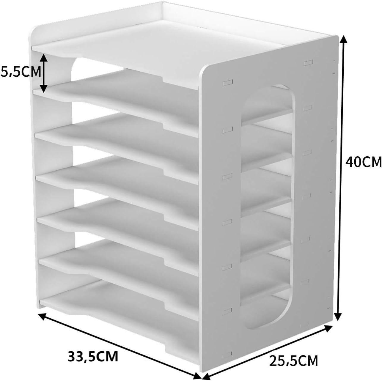 PUNCIA A4 Dokumentenablage 7 Ablagefächer aus PVC Briefablage Papierablage | Schreibtisch Datai Organizer Ablagesystem Aktenaufbewahrung Dokumentenhalter für Büro Arbeitszimmer Schule Office