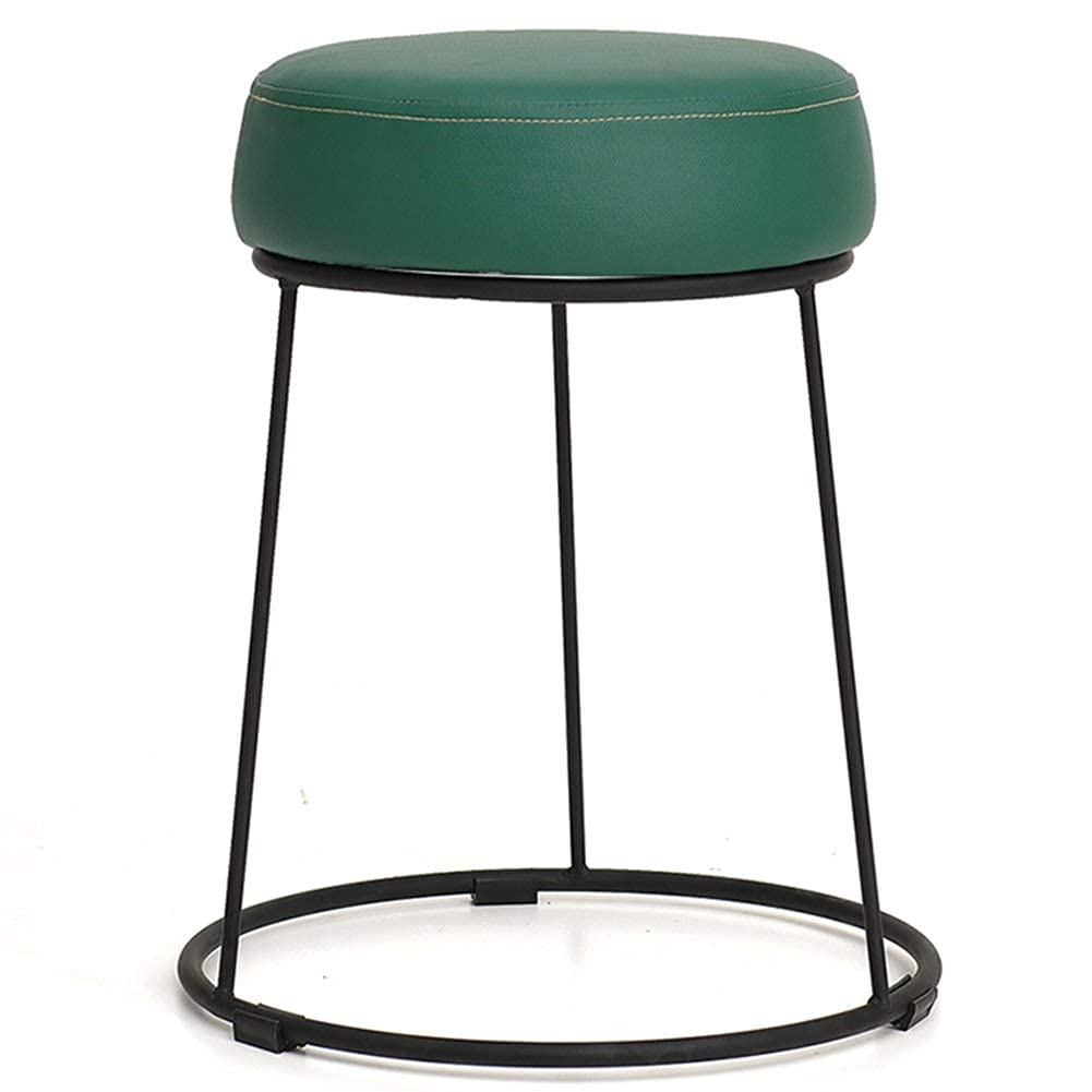Pouf repose-pieds confortable en cuir vert anti-affaissement