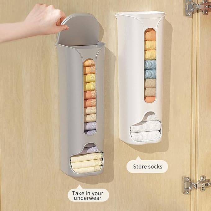 Image of Wall Mounted Storage Box, Multipurpose Plastic Organizer, Transparent, Space-Saving Dispenser for Kitchen, Bathroom, Wardrobe