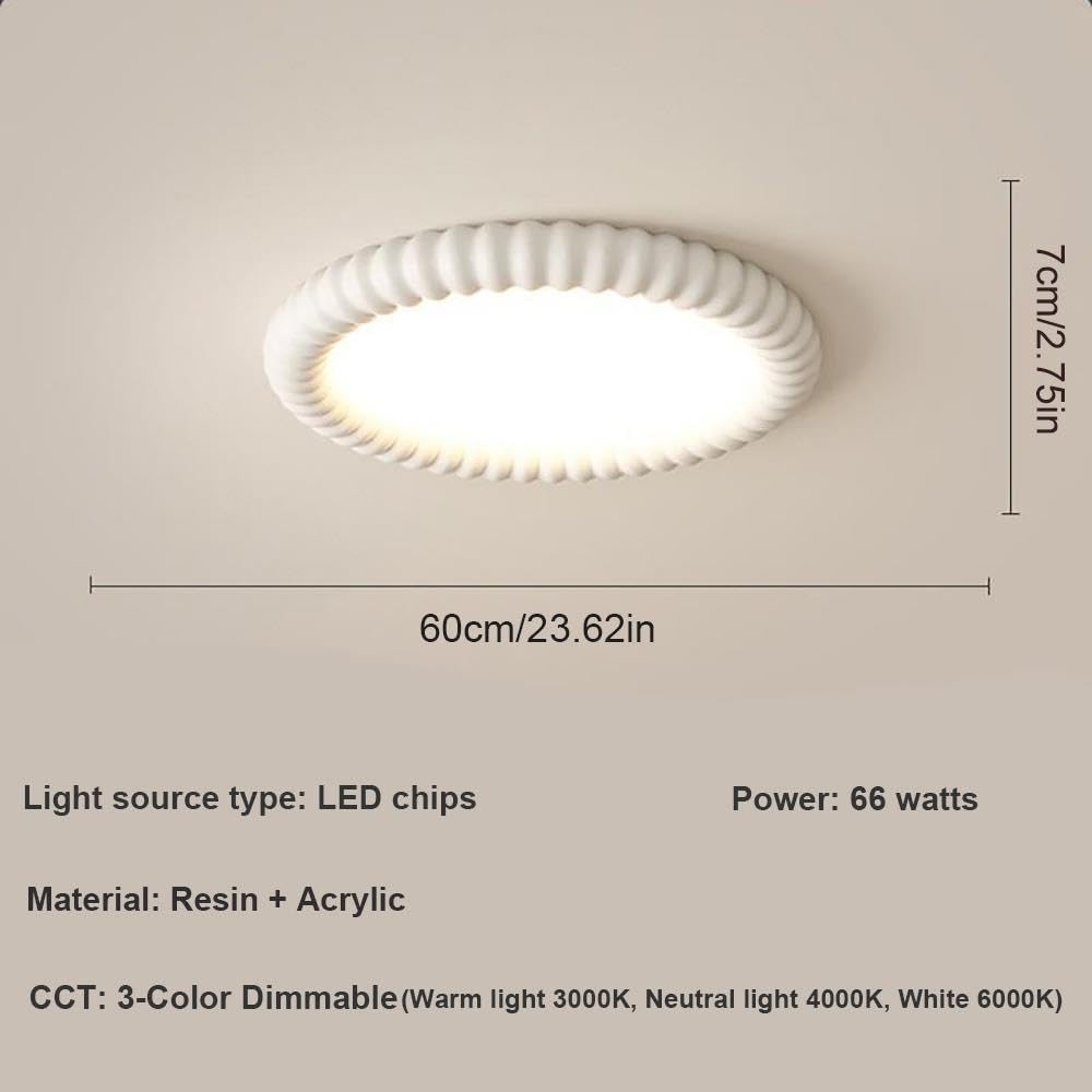 Plafoniera LED Nordica Incasso, Lampada da Soffitto Tonda Scanalata