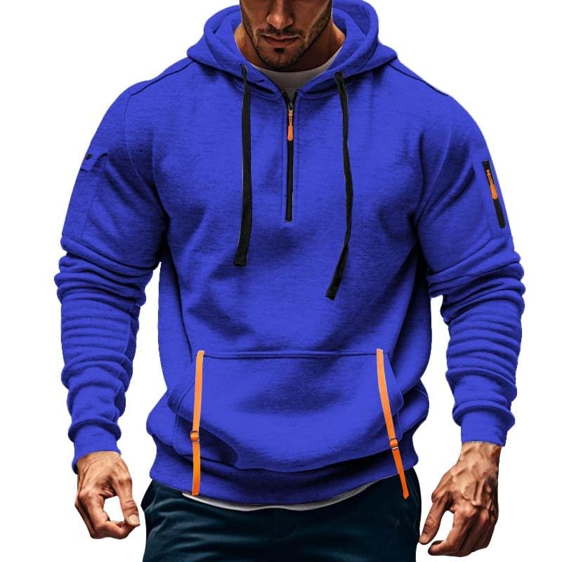 Tactical Hoodies For Men Quarter Zip Pullover Vintage Workout Active Hoodie With Pockets Men's Sweatshirts2