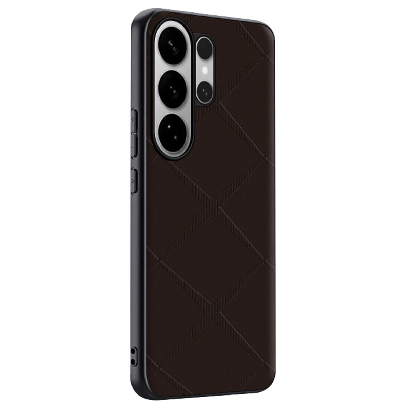 Coque mince Samsung S26 anti-rayures couverture marron lignes créatives