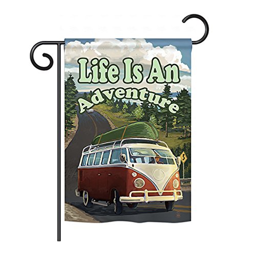 TM Windows Van Life is an Adventure - Bandera de jardín (32 x 48 cm)