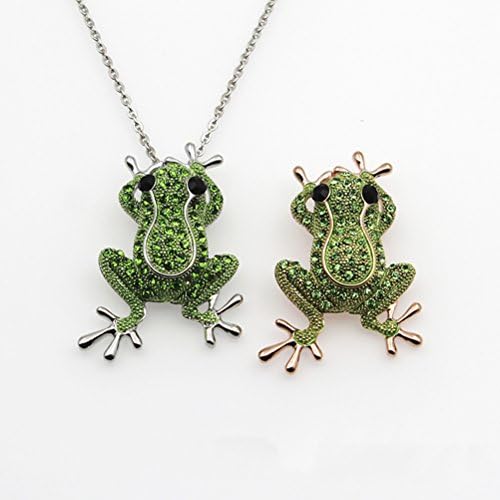 Fashion pendant necklace crystal frog necklace brooch women jewellery (silver)