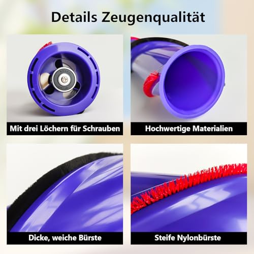 iRobacc Ersatzbürste Kompatibel mit Dyson V10 Slim, V12 Slim Staubsauger, Geeignet für 50W Direct-Drive Kohlefaser-Antriebsmotor, Ersatzbürstwalze, Brushroll Brushbar
